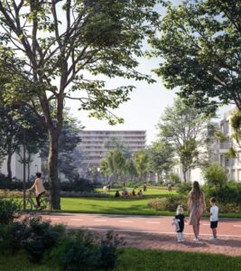 Cartesiuspark deels door toekomstige bewoners in te vullen, Beeld MECANOO