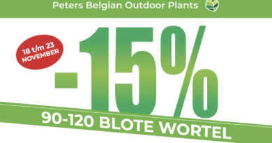 Profiteer van 15% korting op haagplanten met blote wortel bij Peters Belgian Outdoor Plants.